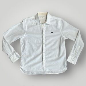 Billy Reid White Button Down Shirt Men's Medium Cotton Made in Portugal 🇵🇹